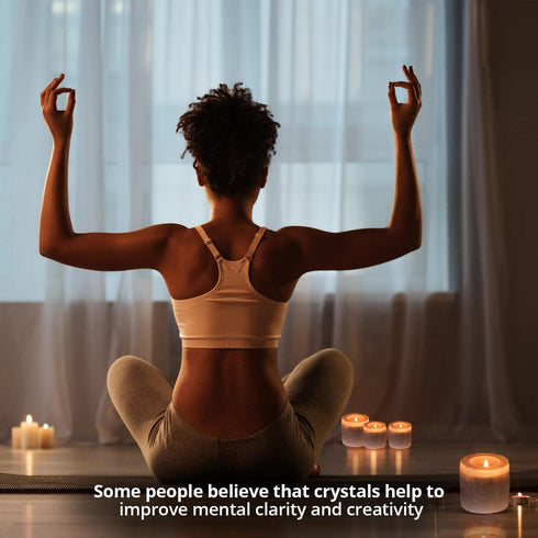Selenite Crystal Candle Holder | HIMALAYAN GLOW